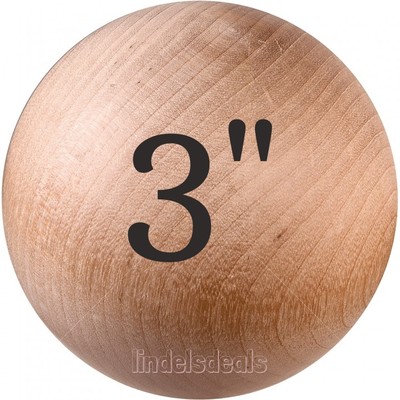 3 INCH Wood Ball/ Buy 3 get 1 free ball. Sold per ball/Solid Hardwood Ball.