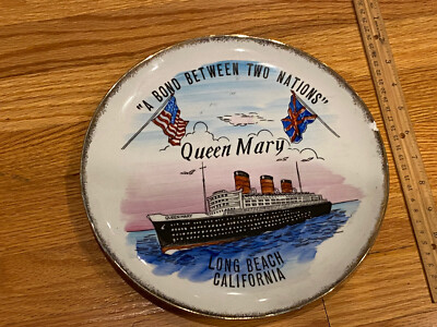''A Bond Between Two Nations'' QUEEN MARY - LONG BEACH, CA Souvenir Plate CUNARD