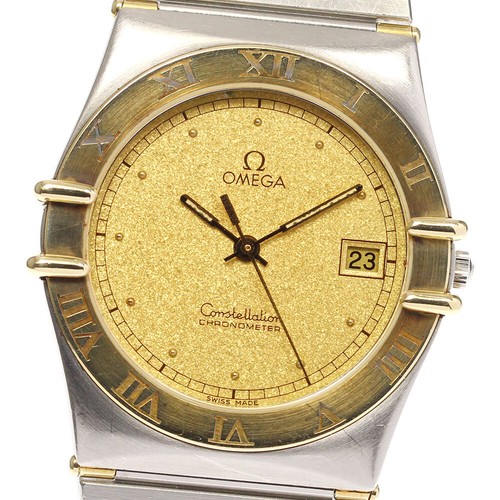 OMEGA Constellation Date half bar gold 