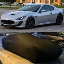 Black Stain Stretch Waterproof Outdoor Car Cover w/Bag For Maserati GranTurismo