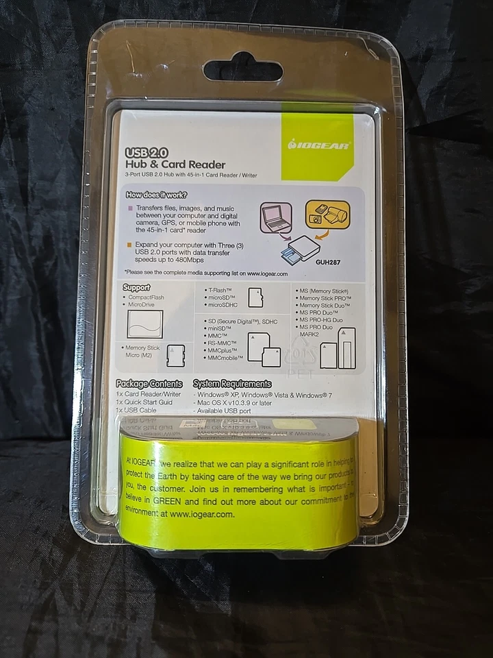 iogear Hub And Card Reader. 3 Port 2.0 Hub/ 45 In 1 Card Reader/writer. Guh287 - Image 2 of 2