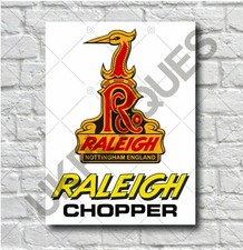 RALEIGH CHOPPER 2FT GARAGE SCHILD WANDTAFEL KLASSIKER 1970er FAHRRAD MANN H&Ouml;HLE BMX