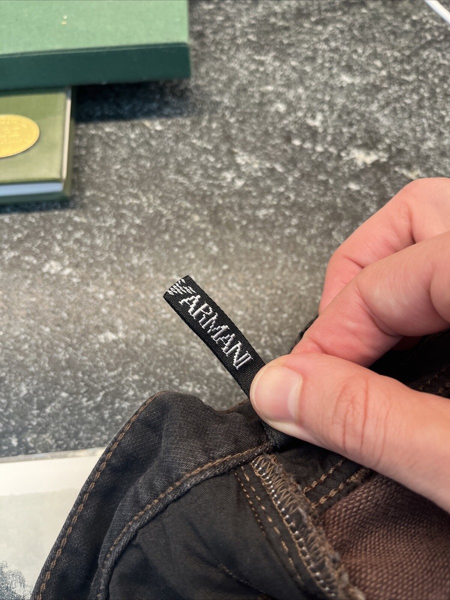 Emporio Armani Men's Knit Jeans, Sz 36, Black Denim Fleece, Italy