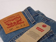 Levis BOYS SIZE 8 24X25 514 Straight Fit Jeans MEDIUM WASH Cotton Blend Stretch