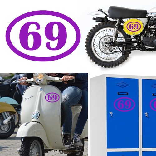 Numero 69 v1 Ovale, Adesivo Vinile - Foto 14 di 19