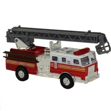 RI Novelty - Pull Back Die-Cast Metal Vehicle - FIRE TRUCK (Ladder)(5.5 inch)