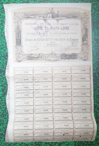 Dépt 42/43 - Superbe Chemins De Fer d'intérêt Local de Loire & Haute-Loire 1875 - Imagen 2 de 2