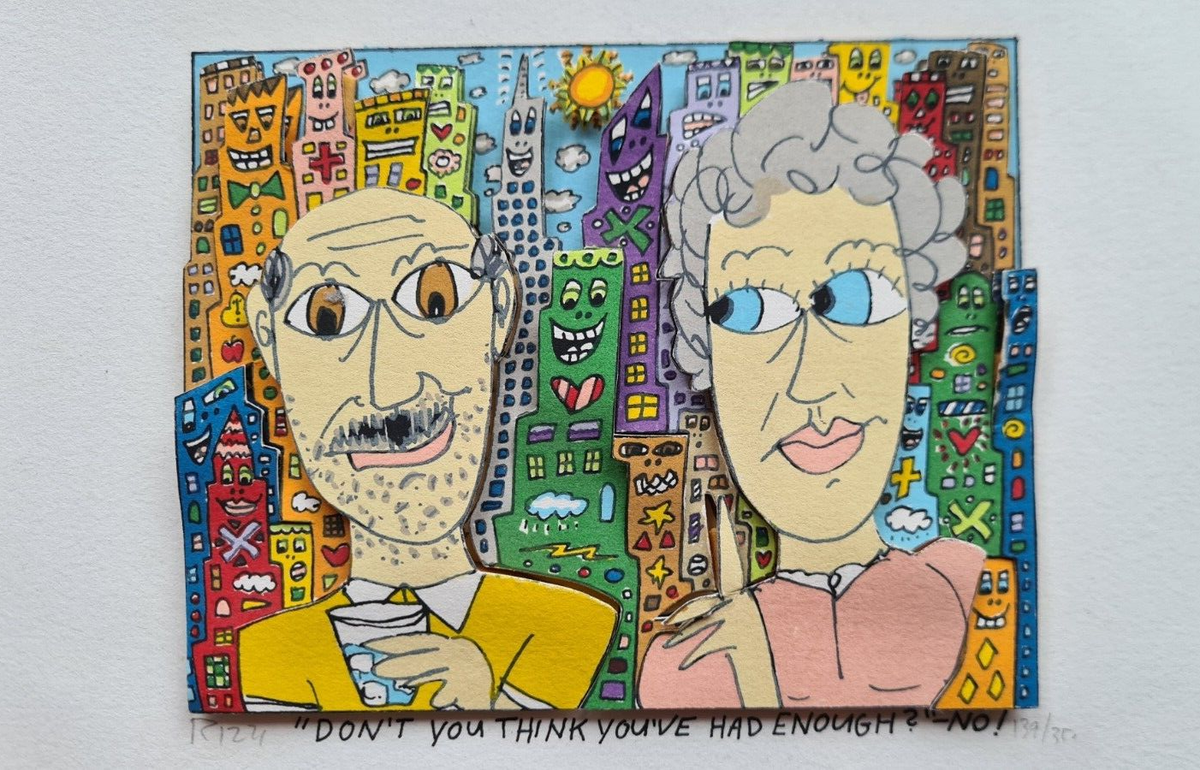 James Rizzi T.G.I.F. 3Dアート 絵画 James Rizzi 3D Hand-Signed Original DON'T YOU THINK YOU'VE HAD