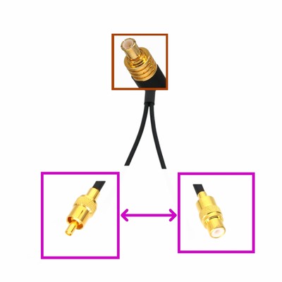 1x MCX TV to 2x RCA phono Male/Female Antenna Y Splitter/Combiner Adapter cable