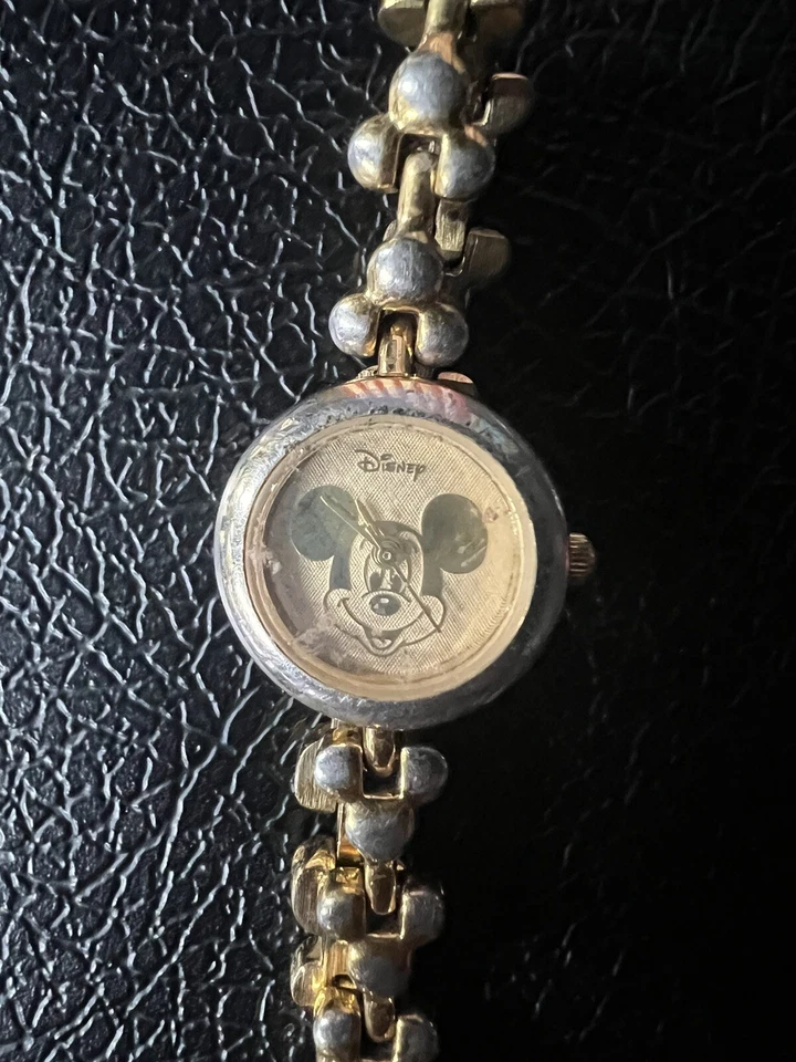VINTAGEGold Disney Mickey Mouse Head Watch 753/2 85/8050DS MOVT METAL BEZEL - Image 2 of 4