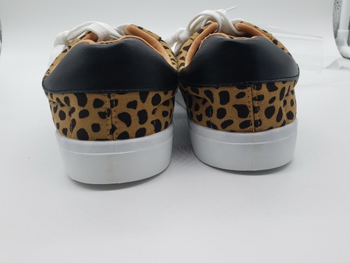 BAMBOO Leopard print Women's Tennis Shoes, Lace up sneakers Sz. 7.5 - Picture 3 of 7