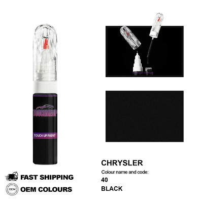 FÜR CHRYSLER SCHWARZ 40 Touch Up Lackstift Pinsel Fix Kit Kratzer Chip Set Ma...