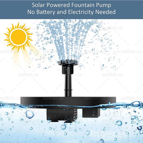 Solar Water Pump Powered Fountain Bird Bath Floating Garden Pond Pool Fish Tanks - Picture 6 of 12