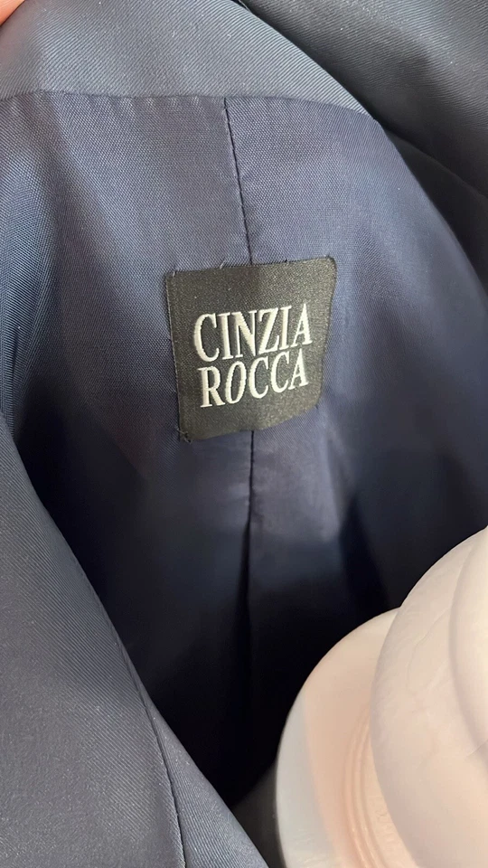 Женское пальто Cinzia Rocco темно-синее размер US14 ITA50 - Изображение 4 из 4