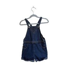 Vintage Oshkosh B'gosh Vestbak Jean Short Overall Bubble Romper Girls Size 4T