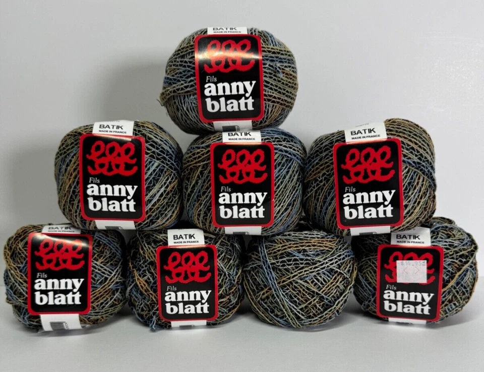 Lote de 8 Anny Blatt Fils fios de fita plana "BATIK" 4 NOVOS +4 GRÁTIS recuperado 50g cada - Imagem 4 de 4