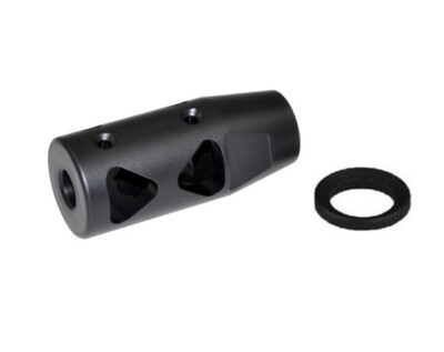 5/8x24 TPI Thread Competition Muzzle Brake, Steel Black Color For 308/338/350