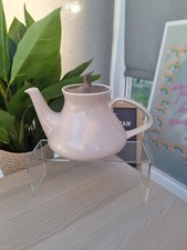 Poole Pottery Twintone Mushroom Sepia Brown Teapot Coffee Pot - 10" 