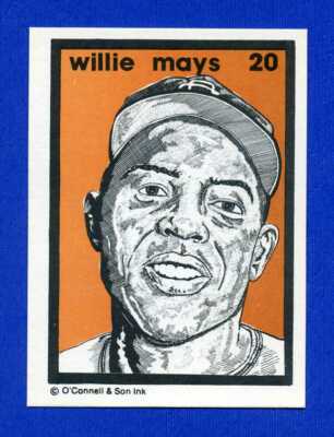 1984 O'Connell and Son Ink Card WILLIE MAYS San Francisco Giants