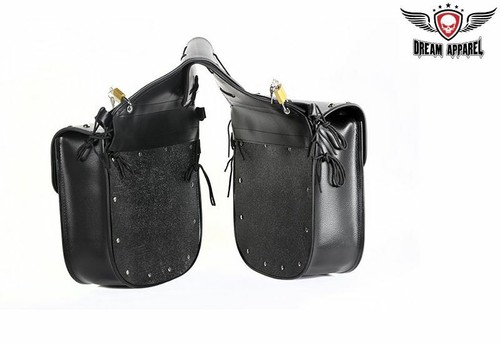 PVC Motorcycle Saddlebag W/ Heavy Duty Velcro Cover For All Types of Motorcycles - Picture 5 of 9