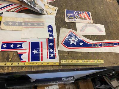 Vtg Evel Knievel Bicycle Decals Stickers RWB Stars stripes Banana