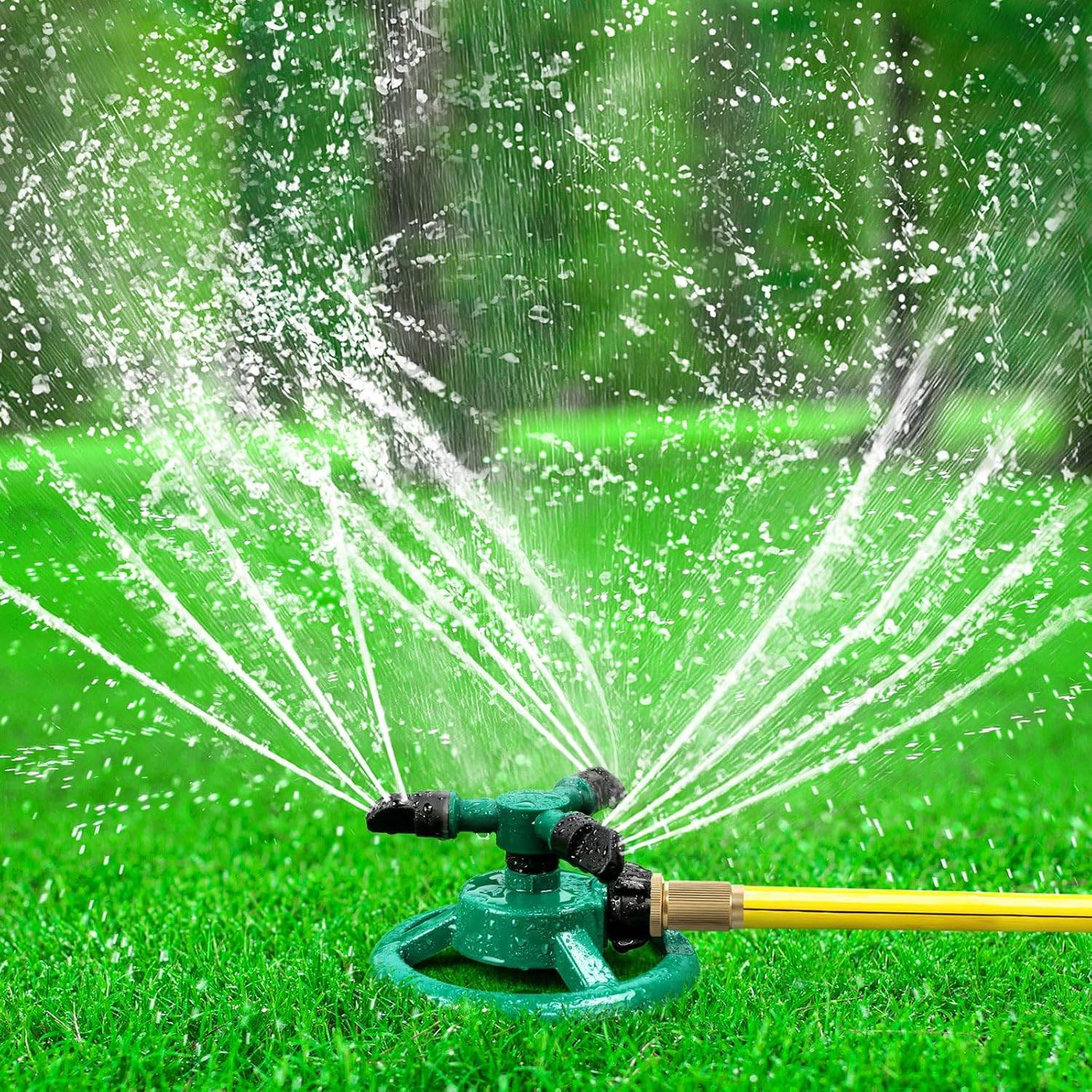 Garden Sprinkler, Adjustable 360 Degree Rotation Lawn Sprinkler, Large Area Cove