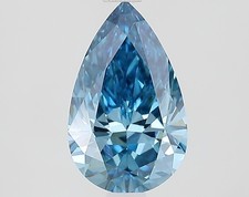Pear 1.52 Ct Fancy Vivid Blue VVS2 Clarity IGI Certified Lab Grown CVD Diamond