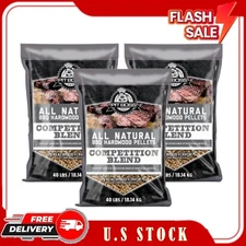 3 Bags Pit Boss Competition Blend 100% Natural Hardwood BBQ Pellets, 40 lb Bag