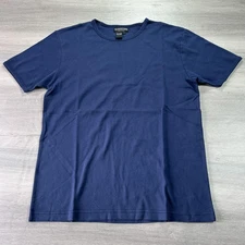 NEW J. Peterman Company Shirt Mens Large Navy Blue Crewneck Short Sleeve Tee