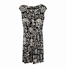 Lauren Ralph Lauren Dress Women's Blue & White Floral A-Line Flare Resort Size 4