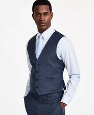  125 Calvin Klein Men's Slim Fit Infinite Stretch Suit Vest Blue Medium yjl0826a