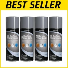 All Surface Aerosol Epoxy Primer Spray in Matte Gray - 4 Cans, Durable Finish