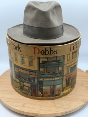 Vintage 1930s Dobbs Fifth Avenue Fedora 2.5''Brim Cavanagh Edge Size 7 Fur Felt