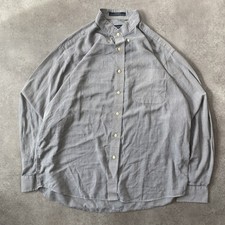 Dockers Button-Down Mens Large Check Pattern Long Sleeve Shirt, Grey