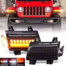2x LED Kotflügel Blinker DRL Licht Für Jeep Wrangler JL 18-23 Gladiator JT 20-24