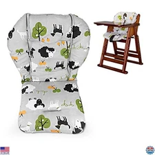 Twoworld Extra Thick High Chair Cushion - Large Breathable Seat Liner, Grey