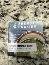 Anchor Hocking Wide Mouth Metal Lids 12-Pack BPA Free Made in USA Recyclable New