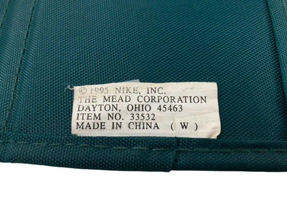 Carpeta Mead Nike Swoosh 1995 vintage verde/púrpura - usada coleccionable Foto 4 de 4