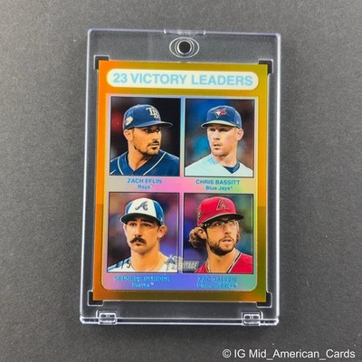 2024 Topps Heritage #310 Strider/Bassitt/Eflin/Gallen Victory Leaders Gold 2/5