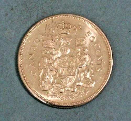 CANADA (1 ) COIN 50 CENTS  1962 PROOF LIKE  0.8000 SILVER
