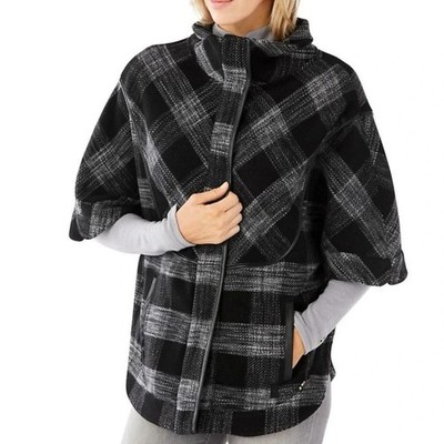  SMARTWOOL Aspen Grove Poncho BOHO Merino Snap 1/2 Sleeve Womens Large FALL