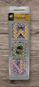 Polka Dot Pastel Alphabet Chipboard Letters American Traditional Scrapbook READ