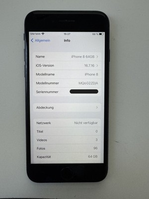 Apple iPhone 8, 64GB, Spacegrau mit OVP & Originalbeilage, 84% Leistung