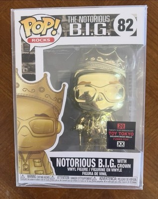 Funko Pop Notorious BIG #82 Gold Chrome Toy Tokyo Exclusive Mint