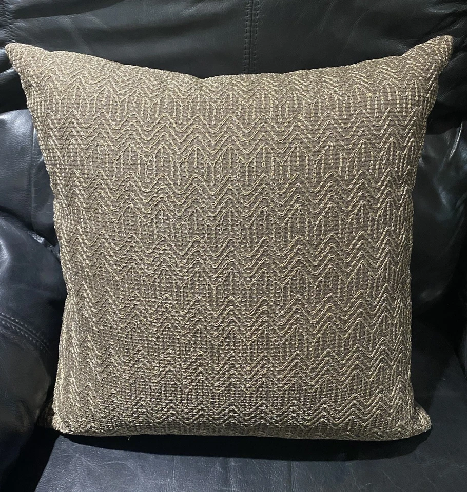 Donna Karan Sanctuary Manipulted Ribbon Silk Mink Decorative Pillow 18" x 18" - Image 3 of 4