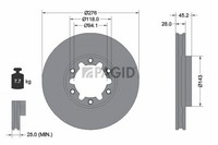 2X Pagid Bremsscheibe InnenbelüFtet Ø276Mm FüR Nissan NT400 Cabstar F24F F24_
