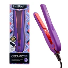Violet Mini Flat Iron 6.5 Inch Compact Travel Hair Straightener Ceramic Plates
