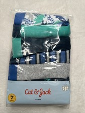 Cat  Jack Boys' Size Large Briefs 7 Pack Multi Color/ Pattern 100 Cotton