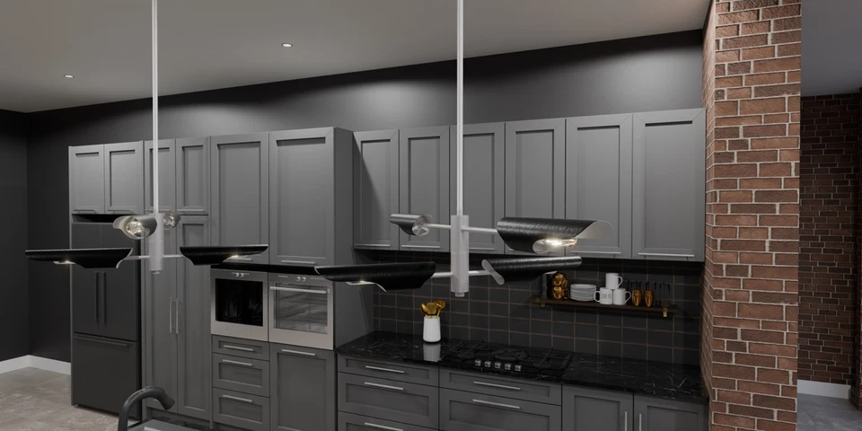 Lámpara de araña lineal Quoizel LOI444 Leoni 4 luces 44" W - latón cepillado desgastado Foto 4 de 4