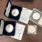 Lot of 4 Silver American Eagle Dollar Bullion Coins OGP COA